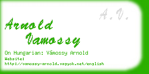 arnold vamossy business card